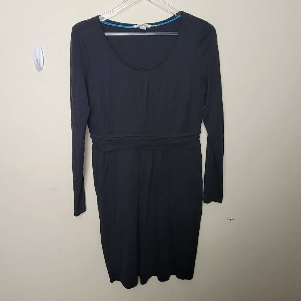 Boden Mabel Jersey Knit Super Soft Ruched Midi Dress 10R Black